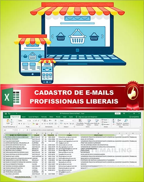 Lista de Emails Profissionais Liberais